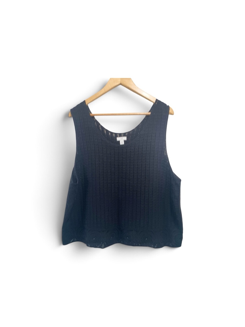 J. Jill Black Cotton Knit Sleeveless Tank size 2x
